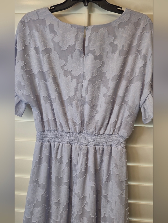 She N Sky Lilac Floral Women's Sz L Dress with Ruffle Sleeves - Picture 4 of 4